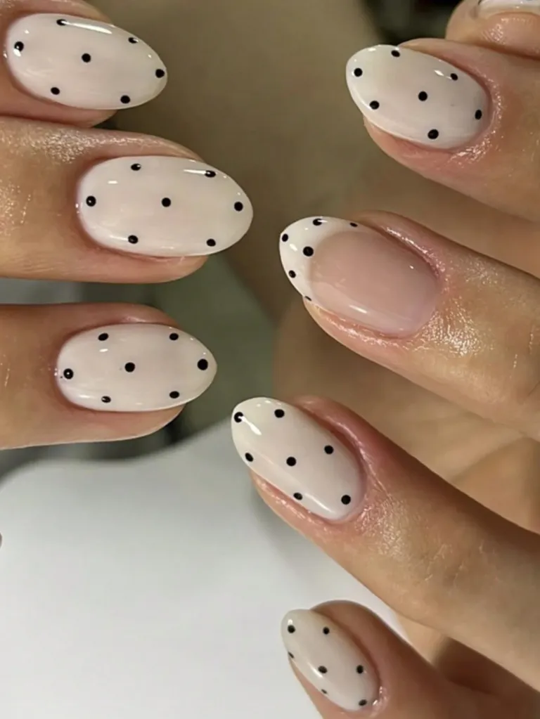 Minimalist Black Polka Dot Short Oval False