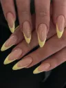 24Pcs Minimalist Almond Shaped Yellow Press-On Nailsl